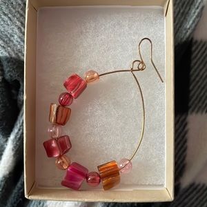 Pink beaded earrings